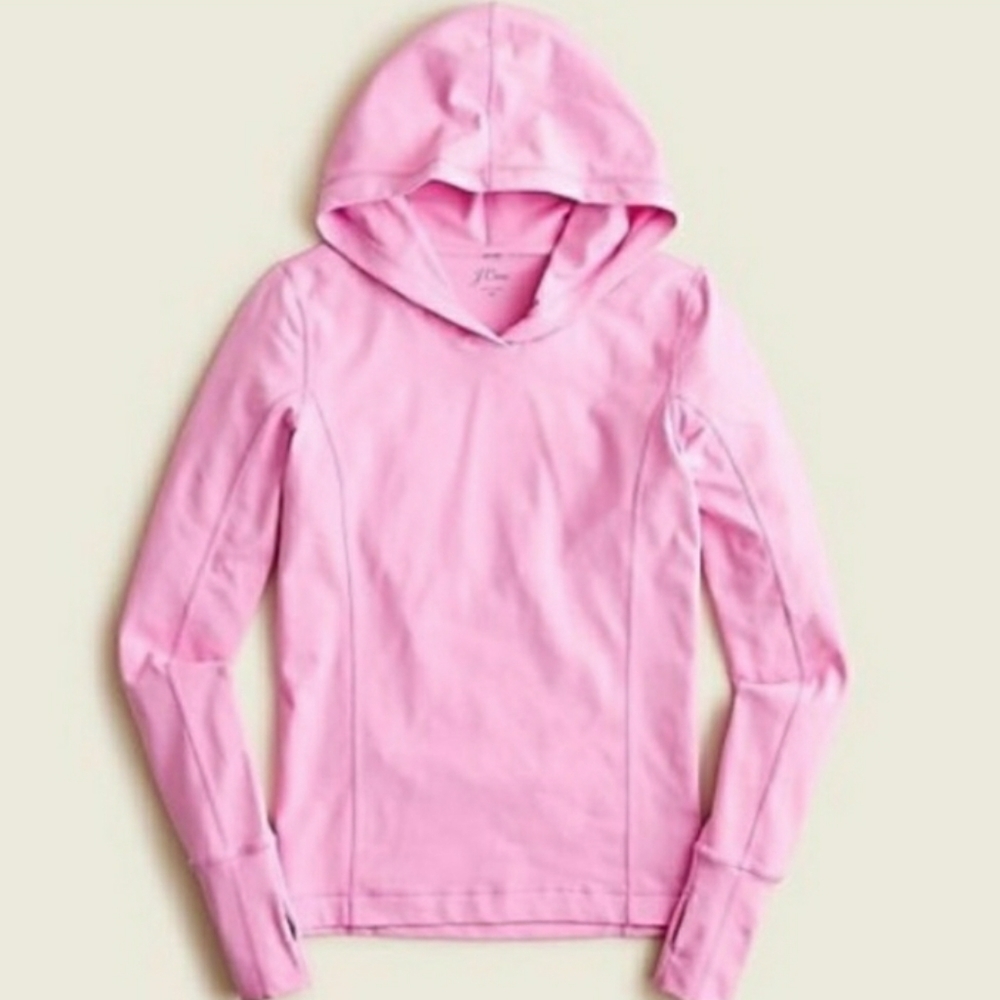 JCrew Pink Fitted Tech hoodie in Signature flex Size Small